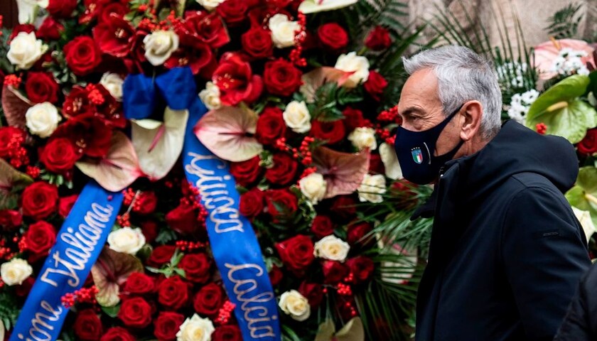 Il presidente della FIGC al funerale di Paolo Rossi