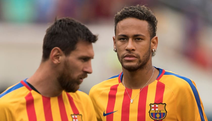 Leo Messi e Neymar con la maglia del Barcellona