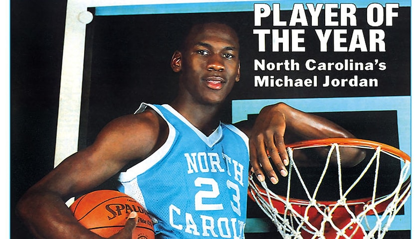 Michael Jordan sulla copertina dello Sporting News come matricola dell'anno in NCAA