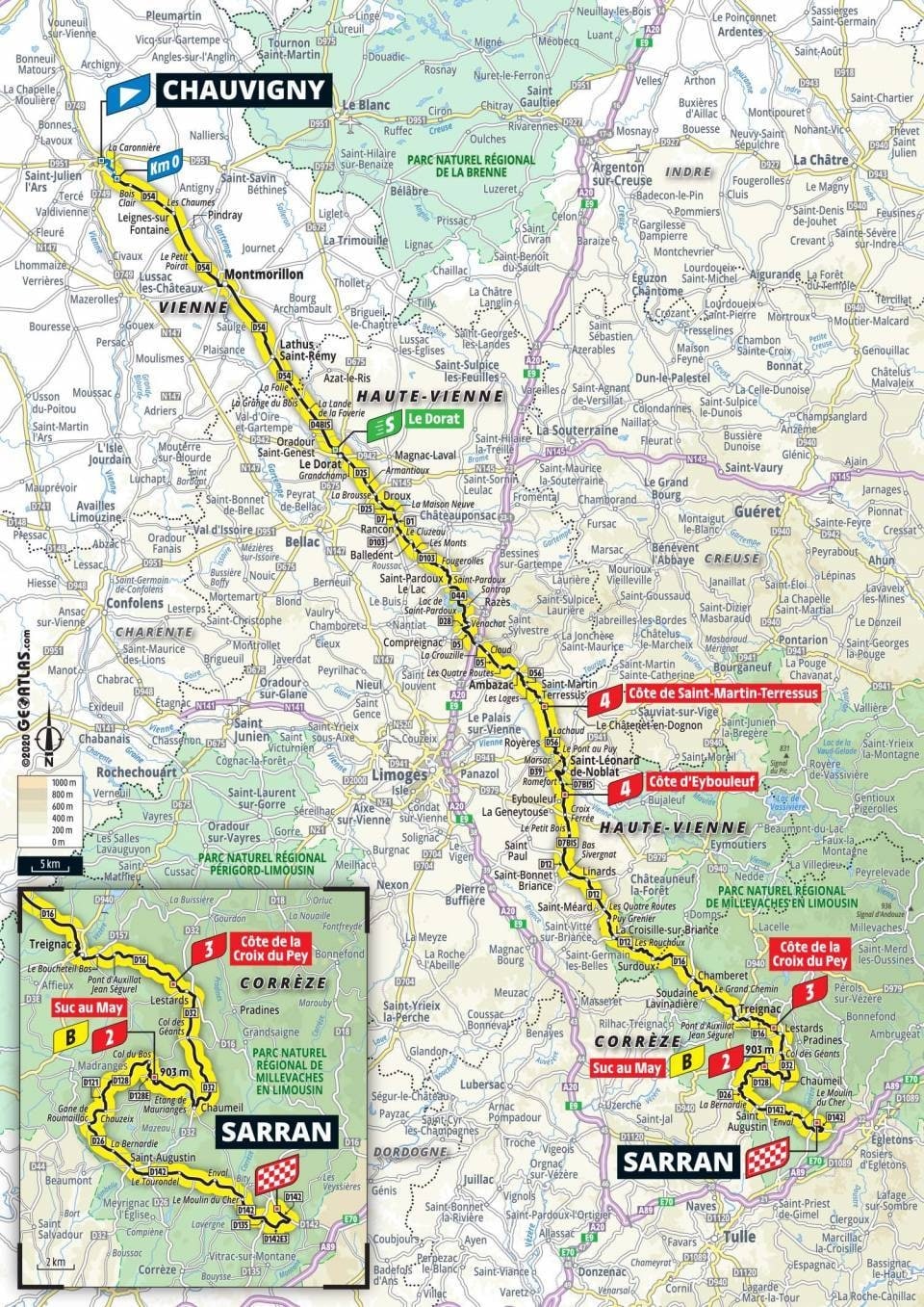 Tour de France 2020 - Planimetria Tappa 12