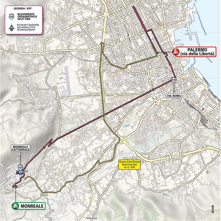 Planimetria della Tappa 1 del Giro d'Italia