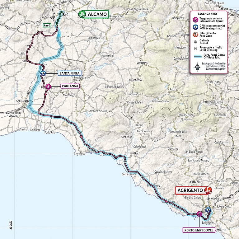 Giro d'Italia - Planimetria della tappa 2