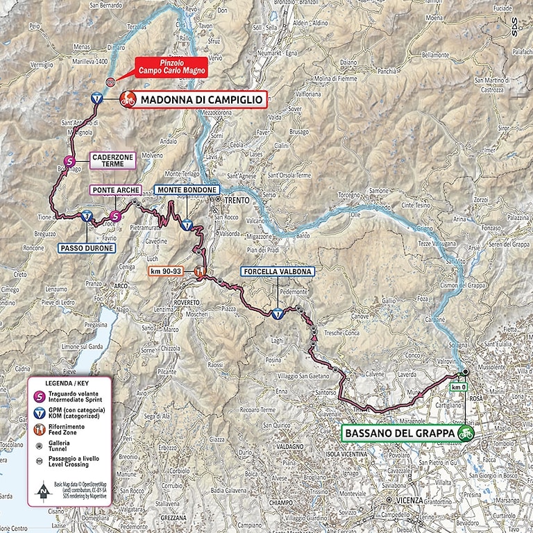 Giro d'Italia - Planimetria della tappa 17