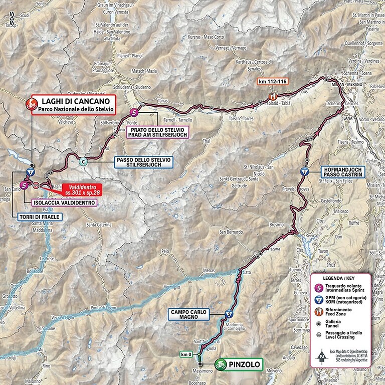 Giro d'Italia - Planimetria della tappa 18